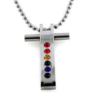 Stainless Steel Cross Pendants, with rhinestone, original color Approx 1-3mm 