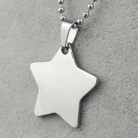 Stainless Steel Tag Charm, Star, original color Approx 2-7mm 