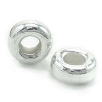 Sterling Silver Spacer Beads, 925 Sterling Silver, Donut 