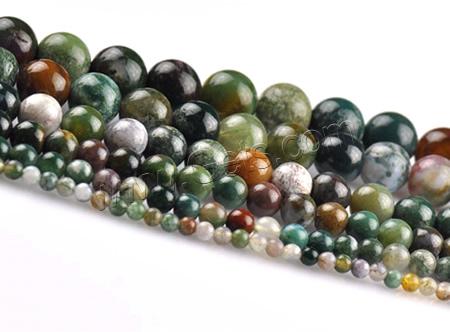 Natural Indian Agate Beads, Round, more sizes for choice, Length:Approx 15.5 Inch, Sold By Strand