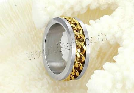 Men Stainless Steel Ring in Bulk, Donut, plated, different size for choice & for man & two tone, 8mm, 50PCs/Bag, Sold By Bag