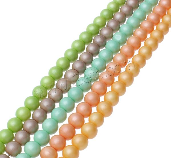 Cuisson des perles de verre vernis, Rond, vernis au four, normes différentes pour le choix & givré, plus de couleurs à choisir, Trou:Environ 1mm, Longueur:Environ 33 pouce, Vendu par brin