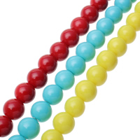 Cuisson des perles de verre vernis, Rond, vernis au four, normes différentes pour le choix, plus de couleurs à choisir Environ 1mm Environ 31.5 pouce, Vendu par brin
