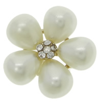 Zinc Alloy Costume Accessories, Flower, plated, with glass pearl & with rhinestone nickel, lead & cadmium free 
