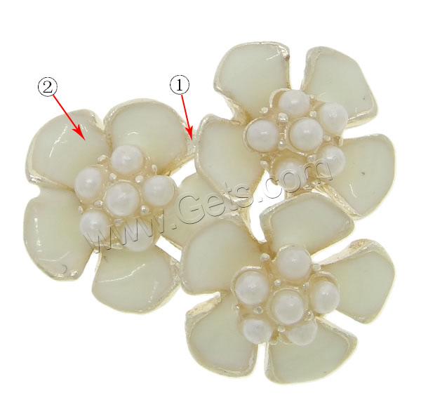 Zinc Alloy Costume Accessories, Flower, plated, with glass pearl & enamel & with rhinestone, more colors for choice, nickel, lead & cadmium free, 24.5x22x8mm, Sold By PC