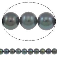 Round Cultured Freshwater Pearl Beads, natural, malachite green, Grade AAAA, 8-9mm Approx 0.8mm Approx 15 Inch 
