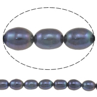 Rice Cultured Freshwater Pearl Beads, natural, malachite green, Grade AA, 8-9mm Approx 0.8mm Approx 15 Inch 