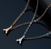 Titan Schmuck Halskette, Titanstahl, Turm, plattiert, Oval-Kette, keine, 7.5mm, Länge:ca. 18 ZollInch, verkauft von Strang