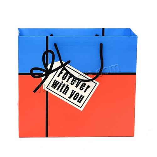Bolsa de regalo, Papel, con cordón de nylon, Rectángular, diverso tamaño para la opción & con el patrón de la letra, 100PCs/Grupo, Vendido por Grupo