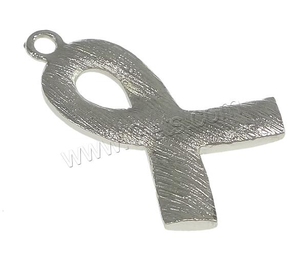 Awareness Ribbon Pendant, Zinc Alloy, plated, with rhinestone, more colors for choice, nickel, lead & cadmium free, 23x35x3mm, Hole:Approx 2.5mm, Sold By PC