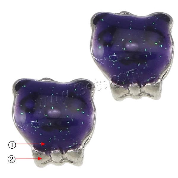Enamel Brass European Beads, Cartoon, plated, colorful powder, more colors for choice, 10x10x7mm, Hole:Approx 4mm, Sold By PC