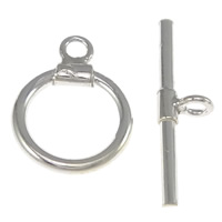 Sterling Silver Toggle Clasp, 925 Sterling Silver, Round, single-strand 