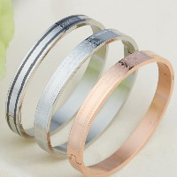Titanium Steel Couple Bangle, Oval, plated, for couple 6mm, 8mm, Inner Approx  Approx 7 Inch, Approx 8 Inch 