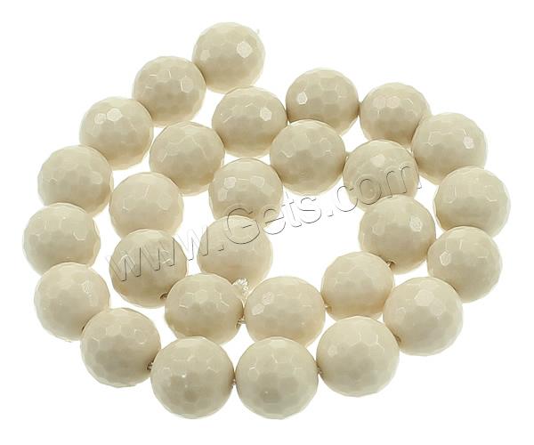 Perle aus Versteinertes Holz, Holzopal, rund, verschiedene Größen vorhanden & facettierte, Bohrung:ca. 1mm, verkauft von Strang