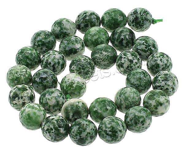 Abalorios de Piedra Verde, Piedra de Punto Verde, Esférico, diverso tamaño para la opción & facetas, agujero:aproximado 1mm, Vendido por Sarta