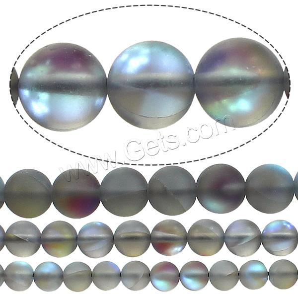 Translucent Glass Beads, Round, half-plated, different size for choice, Hole:Approx 1mm, Sold By Strand