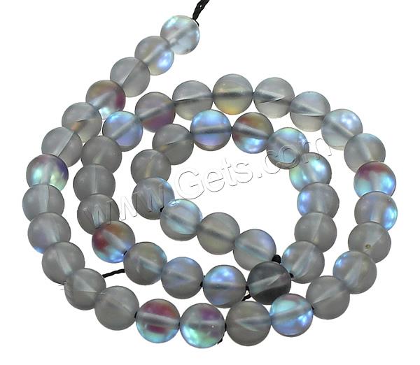 Perles de verre translucide, Rond, semi-plaqué, normes différentes pour le choix, Trou:Environ 1mm, Vendu par brin