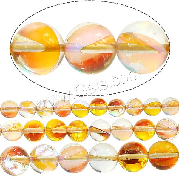 Glass Beads, Round, half-plated, different size for choice, Hole:Approx 1mm, Sold By Strand