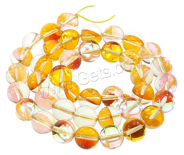 Glass Beads, Round, half-plated, different size for choice, Hole:Approx 1mm, Sold By Strand