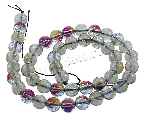 Glass Beads, Round, half-plated, different size for choice, Hole:Approx 1mm, Length:Approx 15.5 Inch, Sold By Strand