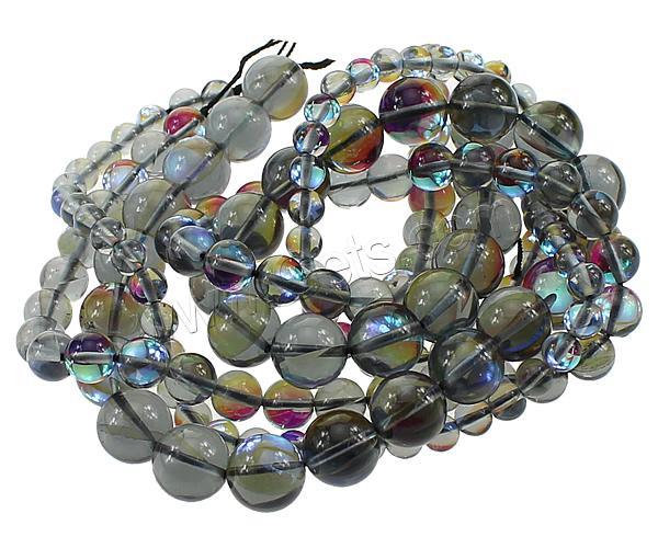 Glass Beads, Round, half-plated, different size for choice, Hole:Approx 1mm, Length:Approx 15.5 Inch, Sold By Strand
