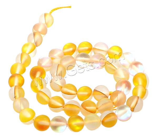 Glass Beads, Round, plated, different size for choice & frosted, Hole:Approx 1mm, Length:Approx 15.5 Inch, Sold By Strand