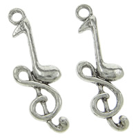Musical Instrument Shaped Zinc Alloy Pendants, Music Note, plated Approx 2mm 