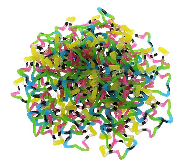 Loom Bands, Rubber, Fish, different packing style for choice & for children, multi-colored, 1mm, Sold By Bag