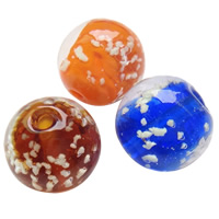 Leuchtende Lampwork Perlen, rund, handgemacht, verschiedene Größen vorhanden & glänzend, keine, verkauft von PC