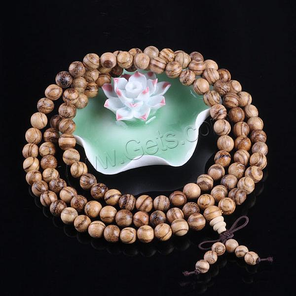 108 Mala Beads, Aloewood, with nylon elastic cord, Buddhist jewelry & different size for choice & 4-strand, 108PCs/Strand, Sold By Strand