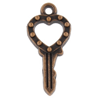 Zinc Alloy Key Pendants, antique copper color plated, nickel, lead & cadmium free Approx 2mm, Approx 
