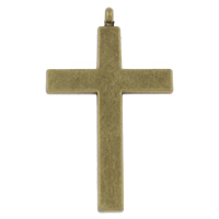 Colgantes de Aleación de Zinc en Forma Cruces, chapado en color bronce antiguo, libre de níquel, plomo & cadmio, 33.5x56.4x4.5mm, agujero:aproximado 2mm, aproximado 100PCs/KG, Vendido por KG