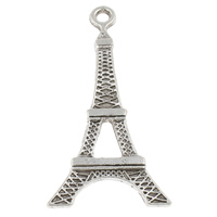 Zinc Alloy Building Pendants, Tower, antique silver color plated, nickel, lead & cadmium free Approx 2mm, Approx 