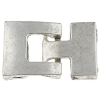 Zinc Alloy Leather Cord Clasp, Rectangle, antique silver color plated, nickel, lead & cadmium free 4.5 Approx Approx 