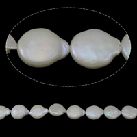 Coin Cultured Freshwater Pearl Beads, natural, white, Grade A, 12-13mm Approx 0.8mm Approx 15.3 Inch 