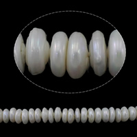 Pièce de culture des perles d'eau douce, perle d'eau douce cultivée, pièce de monnaie, naturel, blanc, Niveau AA, 12-13mm Environ 0.8mm Environ 15.3 pouce, Vendu par brin