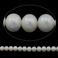 Potato Cultured Freshwater Pearl Beads, natural, white, Grade AAA, 9-10mm Approx 0.8mm Approx 15 Inch 