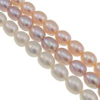 Rice Cultured Freshwater Pearl Beads, natural Grade AAAA, 9-10mm Approx 0.8mm Approx 15 Inch 