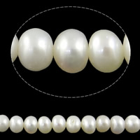 Bouton de culture des perles d'eau douce, perle d'eau douce cultivée, naturel, blanc, Niveau AA, 5-6mm Environ 0.8mm Environ 15 pouce, Vendu par brin