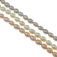 Perlas Arroz Freshwater, Perlas cultivadas de agua dulce, natural, más colores para la opción, Grado AAA, 5-6mm, agujero:aproximado 0.8mm, longitud:aproximado 15 Inch, Vendido por Sarta