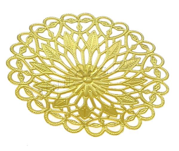 Filigree Brass Stampings, Flower, plated, enamel & hollow, more colors for choice, 37x4mm, Sold By PC