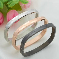 Titanium Steel Couple Bangle, Rectangle, plated, for couple 6mm, 8mm, Inner Approx  Approx 7 Inch, Approx 8 Inch 