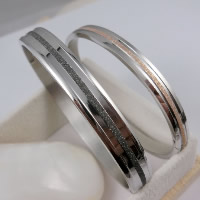 Titanium Steel Couple Bangle, Oval, plated, for couple & stardust, 6mm, 8mm, Inner Approx  Approx 7 Inch, Approx 8 Inch 