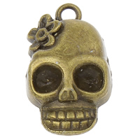 Zinc Alloy Skull Pendants, antique bronze color plated, nickel, lead & cadmium free Approx 2mm, Approx 