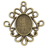 Zinc Alloy Pendant Cabochon Setting, Flower, antique bronze color plated, nickel, lead & cadmium free Approx 1mm, Inner Approx Approx 