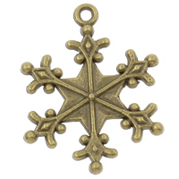 Zinc Alloy Christmas Pendants, Snowflake, antique bronze color plated, Christmas jewelry, nickel, lead & cadmium free Approx 1.5mm, Approx 