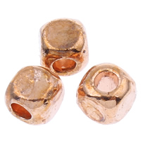 Zinc Alloy Jewelry Beads, Cube, rose gold color plated, nickel, lead & cadmium free Approx 1.5-2mm, Approx 
