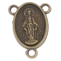 Zinc Alloy Saint Connector, Virgin Mary, antique bronze color plated, Christian Jewelry & 2/1 loop, nickel, lead & cadmium free Approx 2mm, Approx 