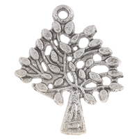 Zinc Alloy Leaf Pendants, Tree, antique silver color plated, nickel, lead & cadmium free Approx 2mm, Approx 