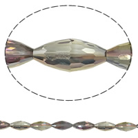 Imitation CRYSTALLIZED™ perles ovales, cristal, Placage coloré, normes différentes pour le choix & facettes & imitation de cristal CRYSTALLIZED™, plus de couleurs à choisir Environ 2mm Environ 20.5 pouce, Vendu par brin